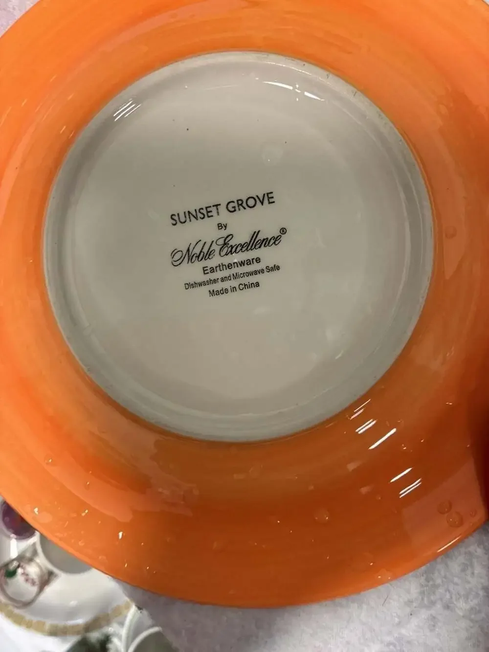 Sunset Grove by Noble Excellence Earthenware Floral Surfboard Dinner Plates Lot